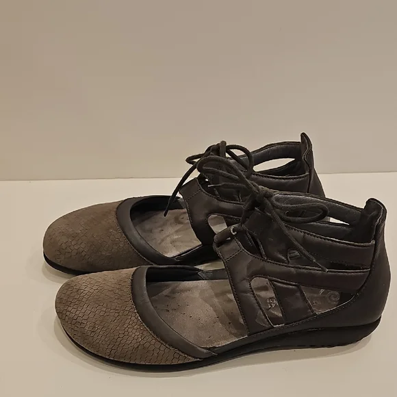 Naot Kata Women's Gray and Brown Lace Up Sandals Size 41 - Picture 3 of 9